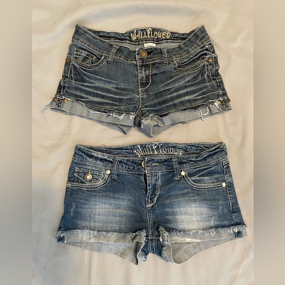 Wallflower Distressed Blue Jean Shorts Lot Size 7 Juniors(SEE DESCRIPTION!)